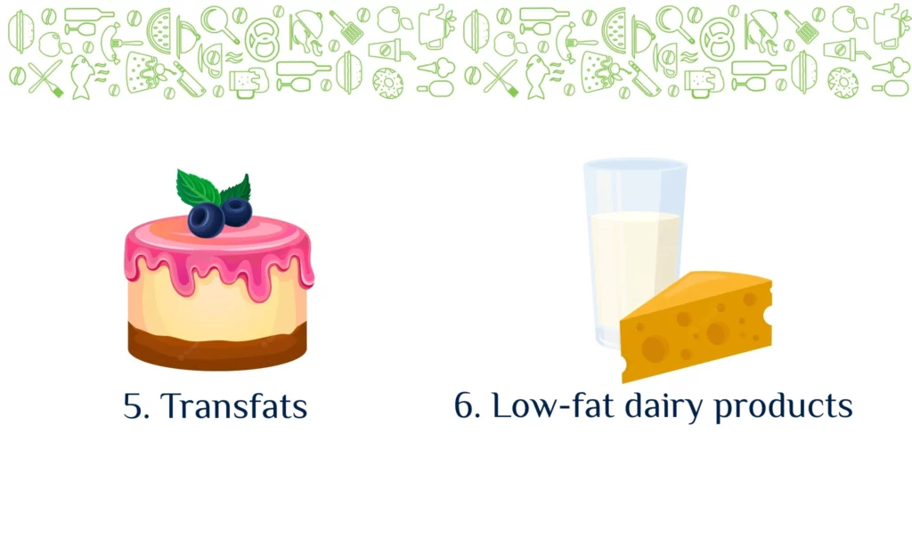 Trans fats and low fat dairy products